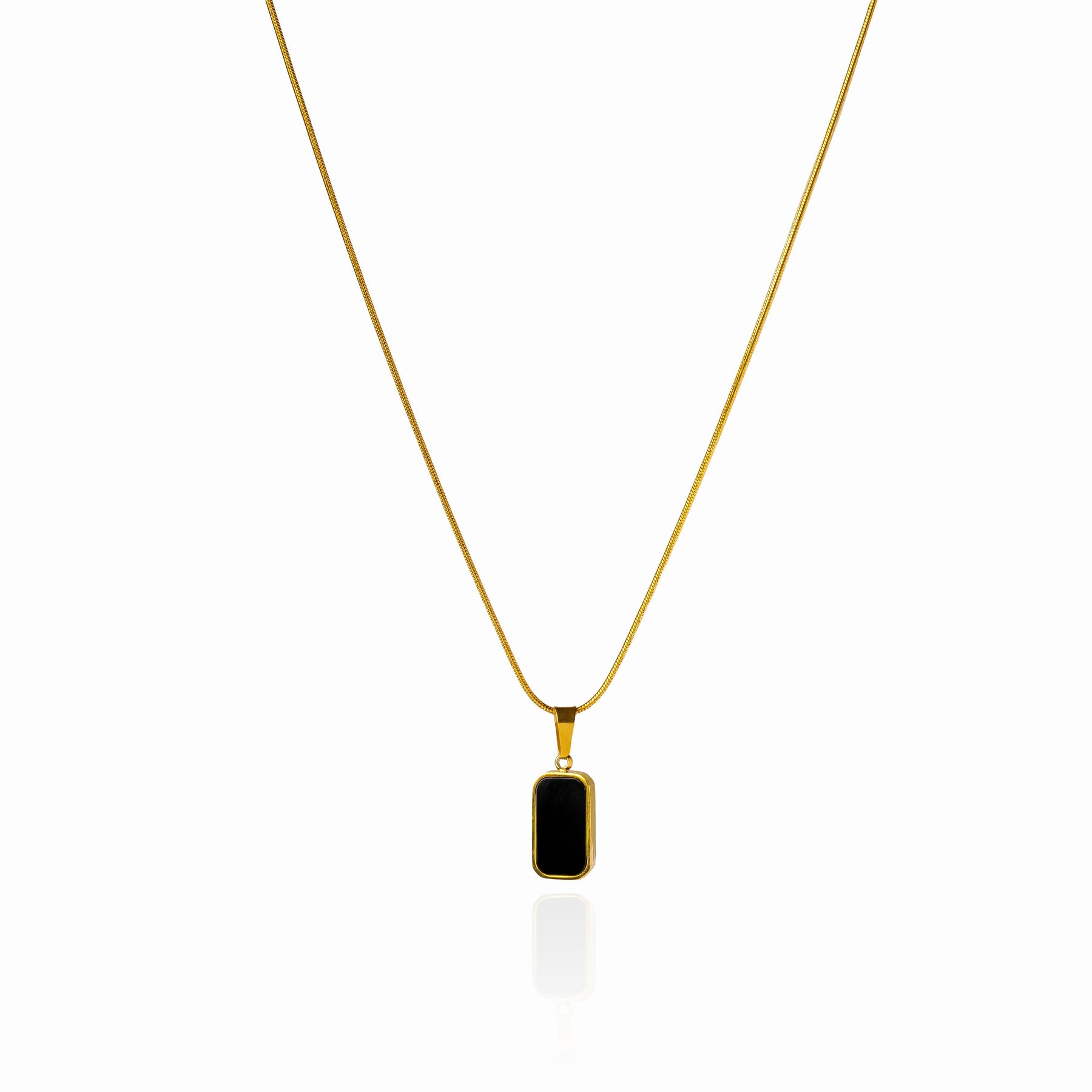 Colar Pinente Ônix Banhado in Ouro 18k - ByFirenzzi
