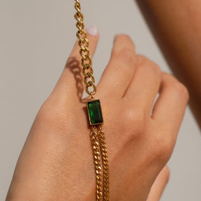 Colar Esmeralda Banhado a Ouro 18k - ByFirenzzi