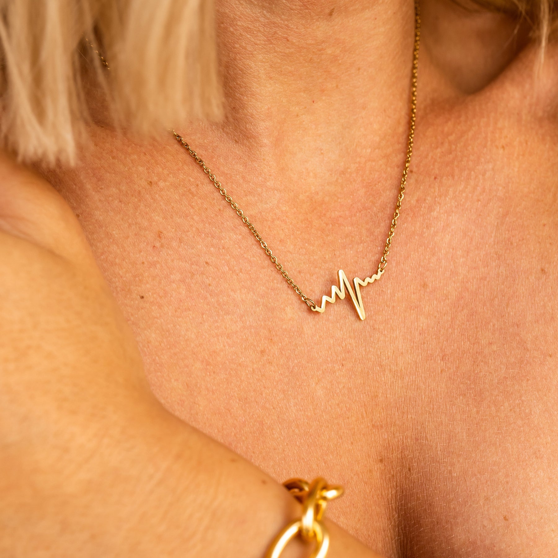 Heartbeat 18k Gold-Plated Necklace – ByFirenzzi