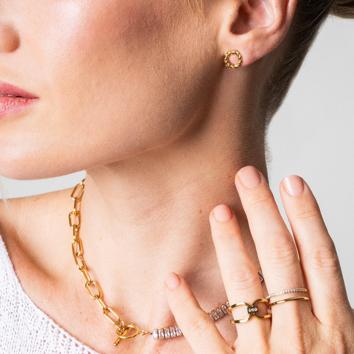 Brincos Corda Banhado a Ouro 18k - ByFirenzzi