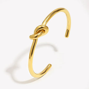 Belle Minimalistische 18K Vergulde Knoop Manchetarmband voor dames