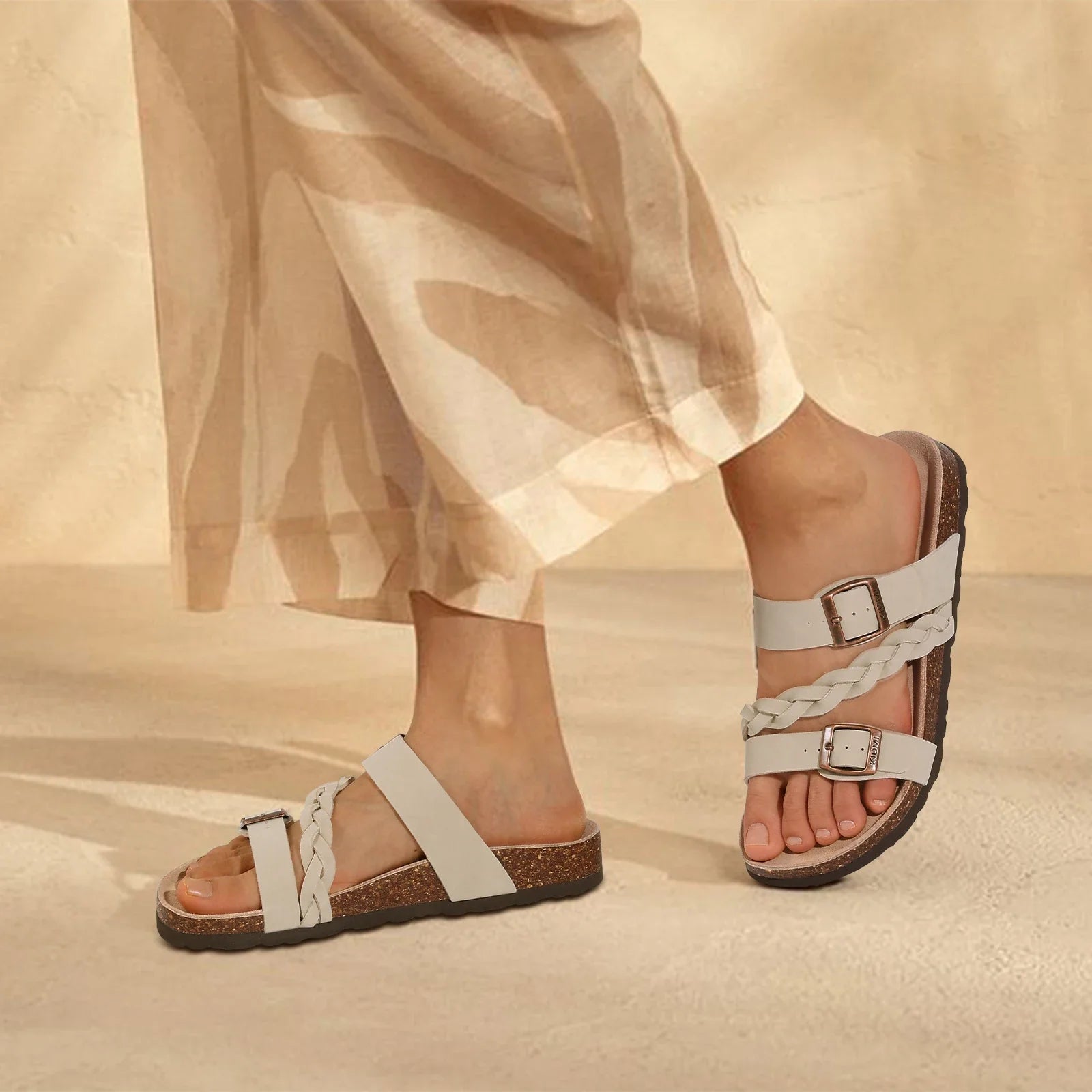 Arden gevlochten kurk comfortabele sandalen 