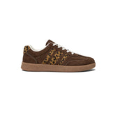 Retro bruine sneakers met luipaardprint 