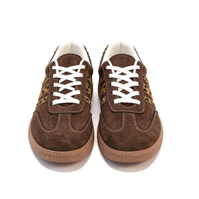 Retro bruine sneakers met luipaardprint 