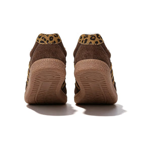 Retro bruine sneakers met luipaardprint 