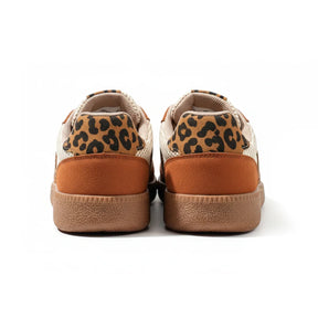 Retro bruin/beige sneakers met luipaardprint 