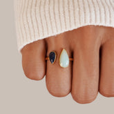 18k Gold-Plated Aquamarine Teardrop Ring – ByFirenzzi