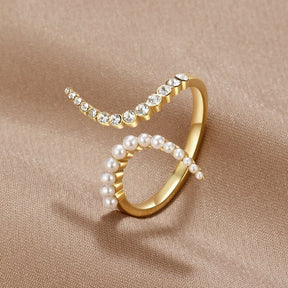 Ring met 18-karaats vergulde Ary-parel – ByFirenzzi
