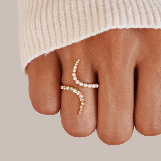 Anel Banhado a Ouro 18k com Pérolas Ary - ByFirenzzi