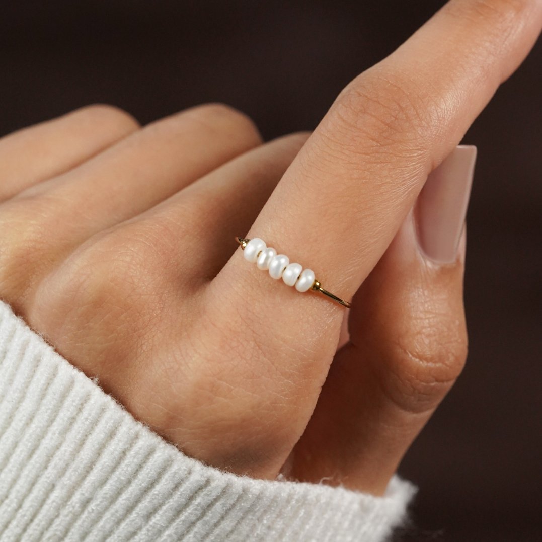 Ring met 18-karaats vergulde zoetwaterparel – ByFirenzzi