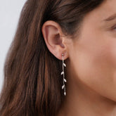 Oorbellen met kristallen blaadjes in 925 sterling zilver – ByFirenzzi