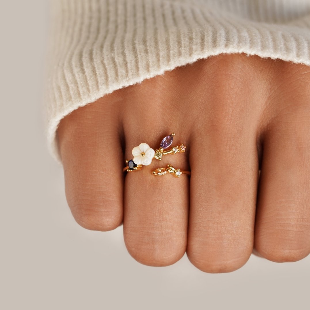 18k vergulde Bella Bloom ring – ByFirenzzi