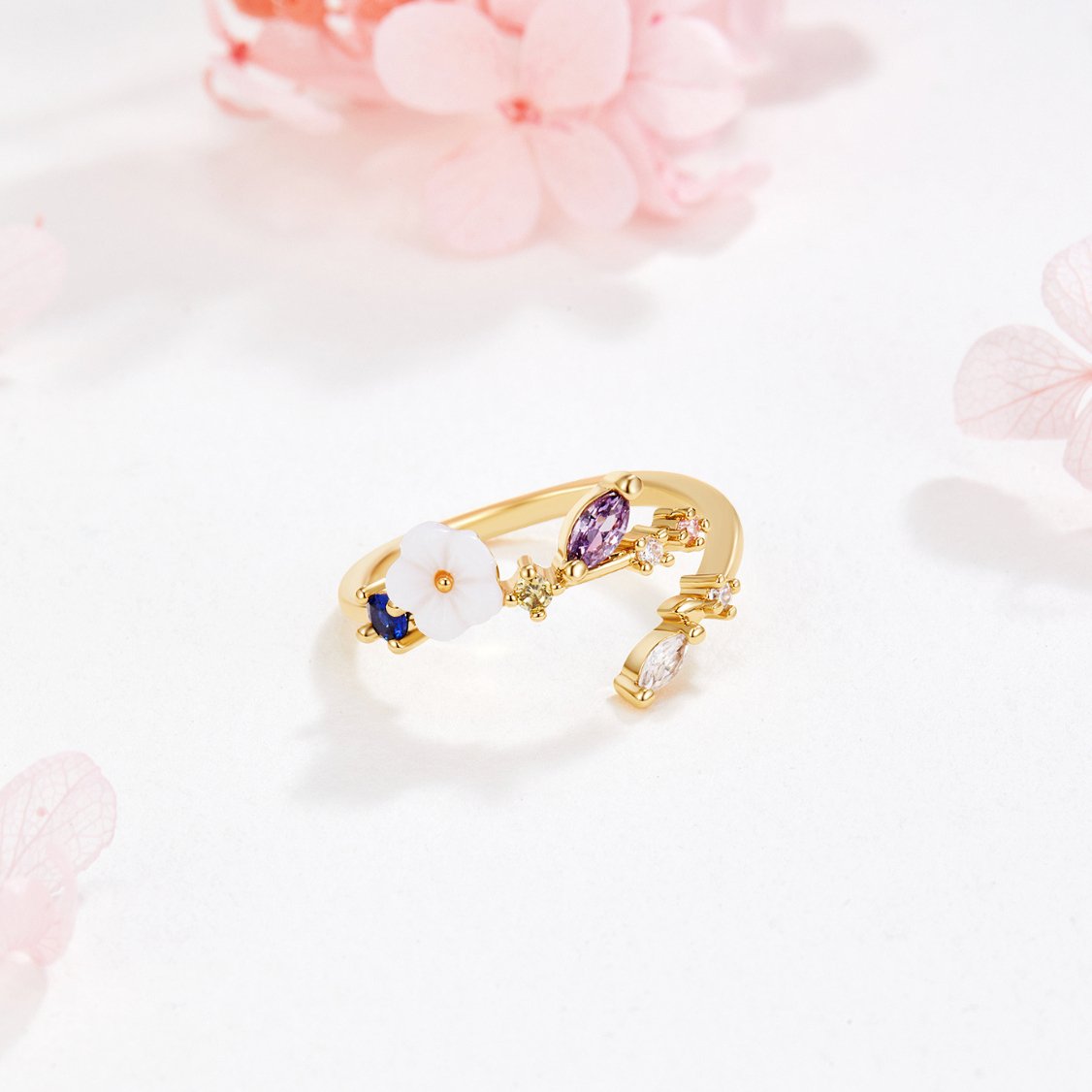 18k vergulde Bella Bloom ring – ByFirenzzi