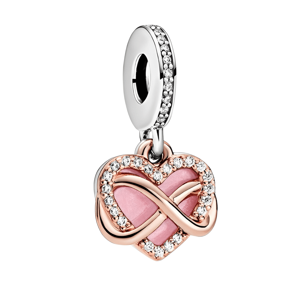 925 Sterling Zilveren Infinity Hart Charm – ByFirenzzi