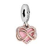 925 Sterling Zilveren Infinity Hart Charm – ByFirenzzi