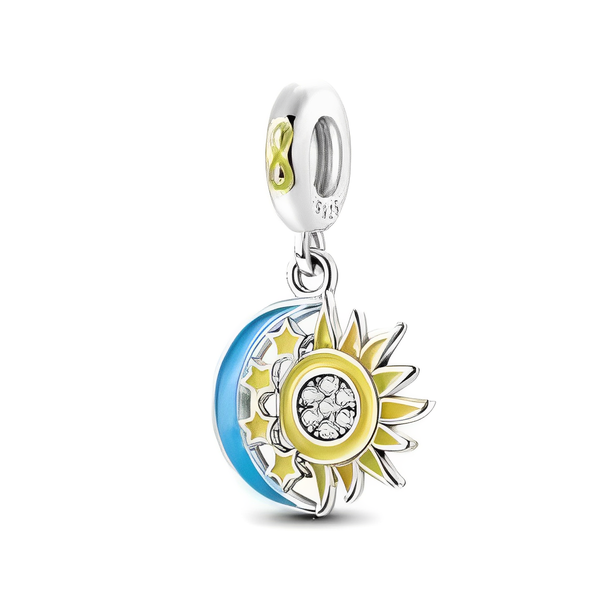 Berloque Eclipse Sol en Lua Prata 925 - ByFirenzzi 
