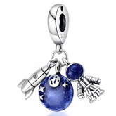 Berloque Astronauta Universo Prata 925 - ByFirenzzi 