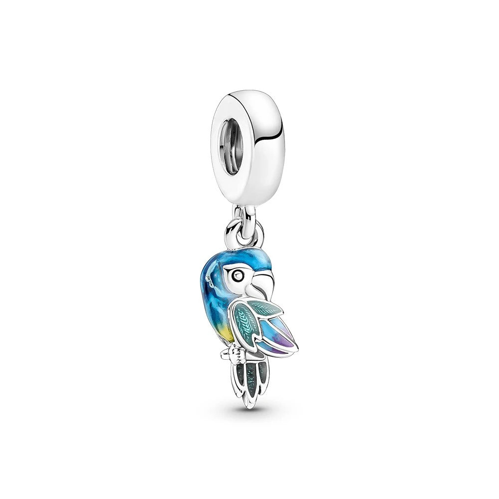 Berloque Arara Azul Prata 925 - ByFirenzzi 